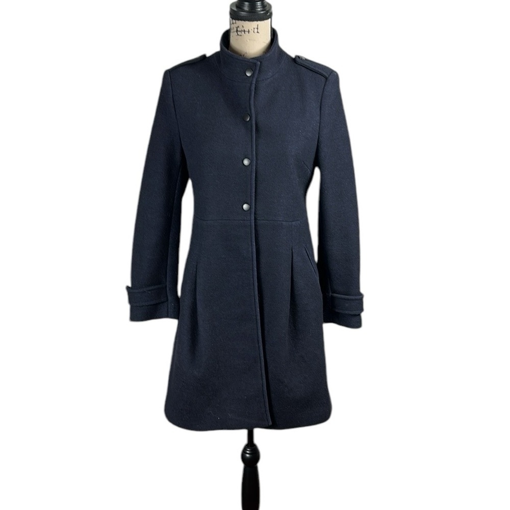 AZONA Navy Blue Wool Blend Military Style Coat Size 38(S)